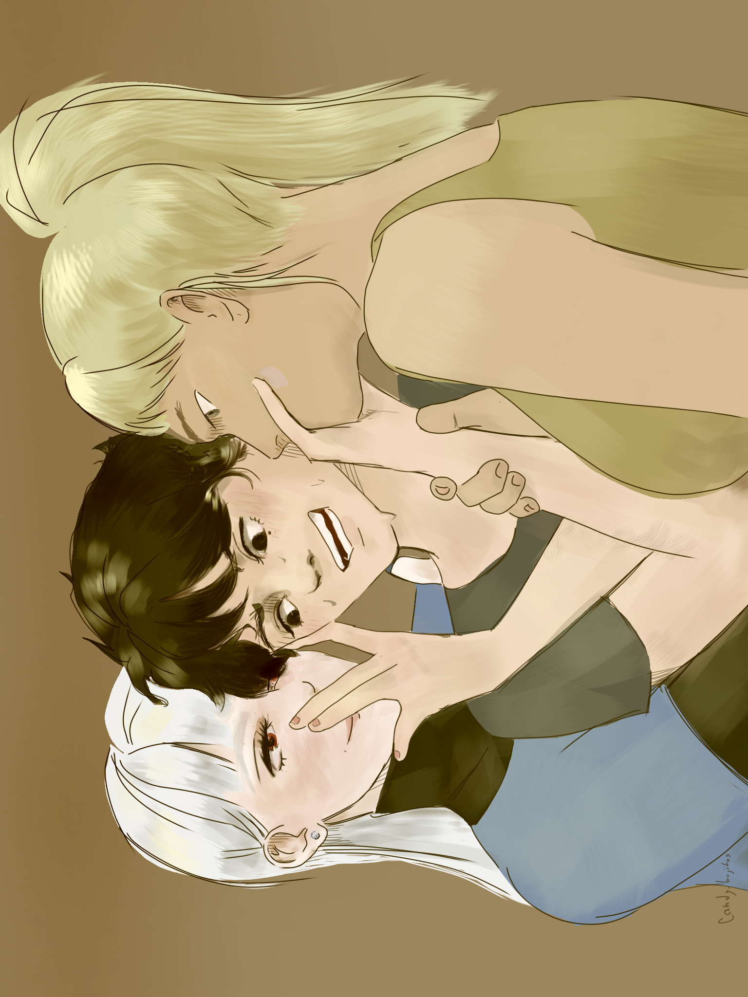 Yuri love triangle (OCs)